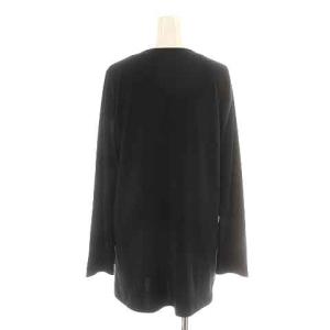 agnes b. カーディガン ロング クルーネック 長袖 ストレッチ 2 M 黒 ブラック