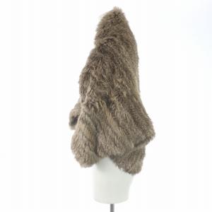 YVES SALOMON カーディガン ボレロ 五分袖 ラビットファー ベージュ 茶色 ブラウン