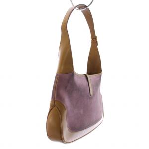 GUCCI ジャッキー ワンショルダーバッグ スエード レザー ピンク ベージュ 001 3735 001013