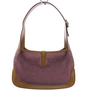 GUCCI ピンク スエード ショルダーバッグ