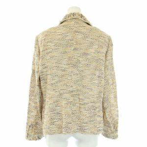 Leilian スーツ セットアップ 上下 ツイード ジャケット 肩パット入 スカート ひざ丈 13+ ベージュ