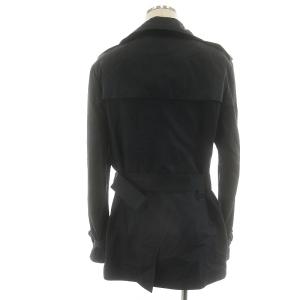 RALPH LAUREN トレンチコート ミドル丈 ベルト付き コットン M 黒 ブラック