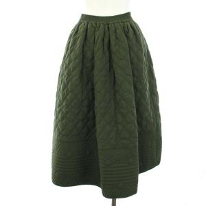 Chesty 21AW デザインキルティングスカート ロング フレア 総柄 中綿 0 XS カーキ 21M702.