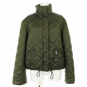 中綿ジャケット スタンドカラー キルティング ブルゾン ジップアップ パンチング I40 M カーキ