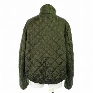 EMPORIO ARMANI 中綿ジャケット スタンドカラー キルティング ブルゾン ジップアップ パンチング I40 M カーキ