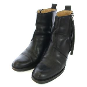 Acne Studios PISTOL SH ショートブーツ レザー サイドファスナー 37 23.5cm 黒 ブラック