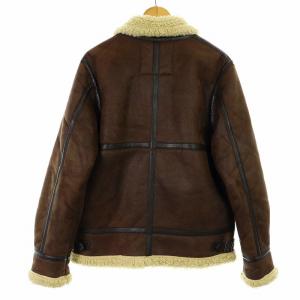 ALPHA INDUSTRIES B-3 フライトジャケット ブルゾン フェイクムートン ジップアップ 裏ボア M 茶 ブラウン TA1334-068