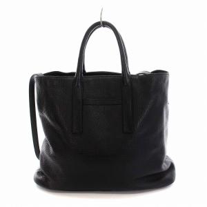 HIROFU シボ革 レザー トートバッグ ショルダーバッグ 2WAY 黒 ブラック