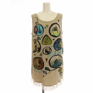 ノースリーブ ストレッチ チュニック チュール カットソー 9 M ベージュ /G