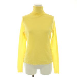 カットソー ロンT Tシャツ ハイネック 長袖 シアー メロウ 42 M 黄 イエロー /YT