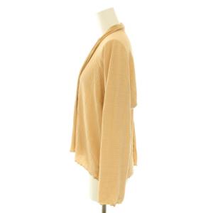 JURGEN LEHL カーディガン トッパー プリーツ 長袖 コットン M ベージュ