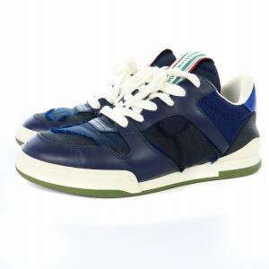 Christian Dior 20SS スニーカー カモフラージュ ファブリック レザー 36 ネイビー