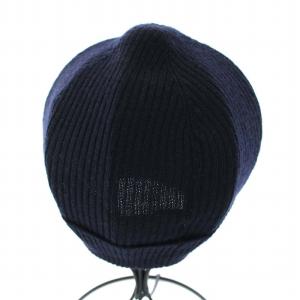 MONCLER BERRETTO ニット帽 ビーニー 帽子 ロゴ ワッペン 紺 ネイビー
