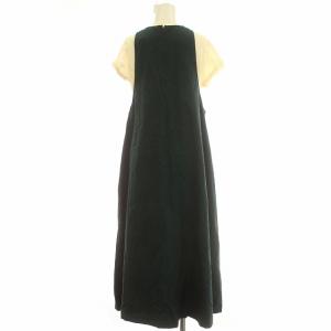 ENFOLD 21AW WashedタイプライターレイヤードDRESS ノースリーブ ワンピース ロング Tシャツ セット 36 S グリーン