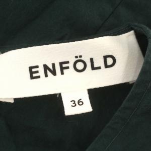 ENFOLD 21AW WashedタイプライターレイヤードDRESS ノースリーブ ワンピース ロング Tシャツ セット 36 S グリーン