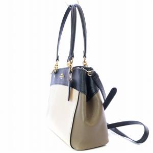 COACH ショルダーバッグ トートバッグ 2WAY PVCレザー チャーム 白 ホワイト グレージュ 黒 ブラック F24549