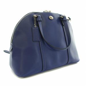 COACH ペイトンレザーコーラドームサッチェル ハンドバッグ ショルダーバッグ 2way レザー ロゴチャーム 青 ブルー F25671