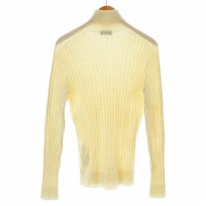 EPOCA UOMO リブニット 長袖 タートルネック ウール 50 XL 白 ホワイト