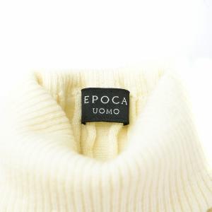 EPOCA UOMO リブニット 長袖 タートルネック ウール 50 XL 白 ホワイト