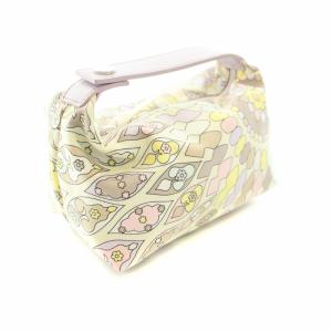 Emilio Pucci ポーチ 化粧ポーチ プッチ柄 ナイロン レザー 保存袋付き アイボリー ピンク