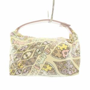 Emilio Pucci ポーチ 化粧ポーチ プッチ柄 ナイロン レザー 保存袋付き アイボリー ピンク