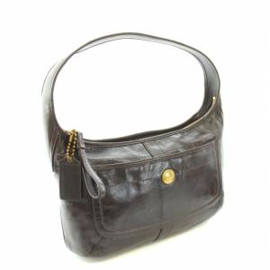 COACH エルゴパテントレザーホーボーショルダーバッグ ワンショルダーバッグ ハンドバッグ ロゴチャーム 茶 ブラウン ゴールド F12886