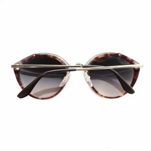 PRADA サングラス 眼鏡 プラスチックフレーム メタル ボストン ミラーレンズ 5324 140 茶 ブラウン ゴールド色 グレー