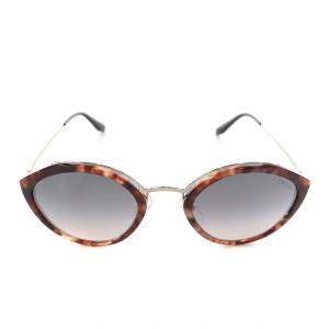 PRADA サングラス 眼鏡 プラスチックフレーム メタル ボストン ミラーレンズ 5324 140 茶 ブラウン ゴールド色 グレー