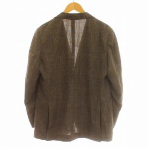 MACKINTOSH ロロピアーナ テーラードジャケット リネン シルク混 チェック 170cm 茶 ブラウン /G