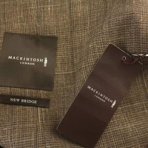 MACKINTOSH ロロピアーナ テーラードジャケット リネン シルク混 チェック 170cm 茶 ブラウン /G