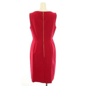 kate spade new york ワンピース ひざ丈 ノースリーブ リボン 6 L 赤 レッド