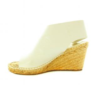 CELINE フィービー期 サンダル エスパドリーユ ウェッジソール レザー 37 24cm 白 ホワイト ベージュ