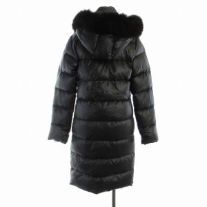 DUVETICA DENEB ダウンコート ミドル フォックスファー フード付き 38 M 黒 ブラック