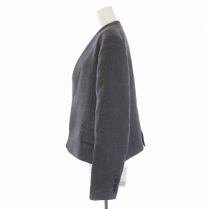 Plage R'IAM 22AW ノーカラー ショートジャケット 背抜き ウール F グレー 22010922607040