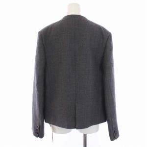 Plage R'IAM 22AW ノーカラー ショートジャケット 背抜き ウール F グレー 22010922607040