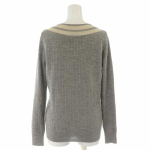 Deuxieme Classe ケーブルニットカットソー セーター Vネック ウール 長袖 グレー
