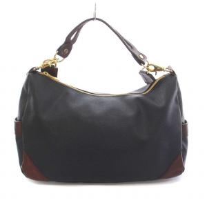 Orobianco ショルダーバッグ ハンドバッグ 2WAY レザー 紺 ネイビー 茶 ブラウン