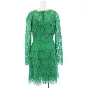 DOLCE&GABBANA 総レースワンピース 42 グリーン F6RP7T