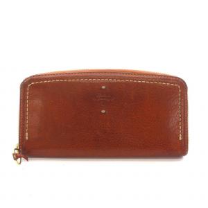 長財布 ラウンドファスナー レザー 茶 ブラウン /YM D