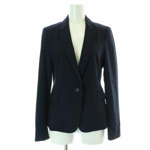 UNITED ARROWS スーツ セットアップ 上下 テーラードジャケット 背抜き シングル パンツ ジップフライ ストライプ  ウール 38 M 紺