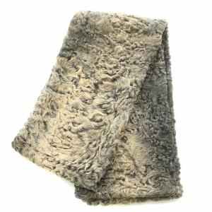 LOEWE ストール アナグラム 毛皮 茶 ブラウン