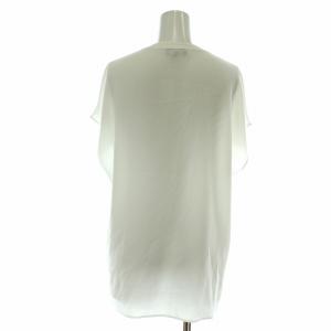 Theory 22SS POWDER CREPE PKT POPOVER N ブラウス フレンチスリーブ スリットネック S 白 ホワイト