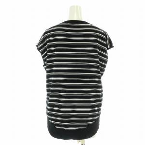 Theory 22SS COMPACT CREPE COCCON PO ニット カットソー ボーダー クルーネック ノースリーブ