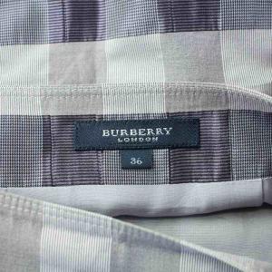 BURBERRY LONDON フレアスカート タック ひざ丈 チェック柄 36 XS 紫 パープル /BB