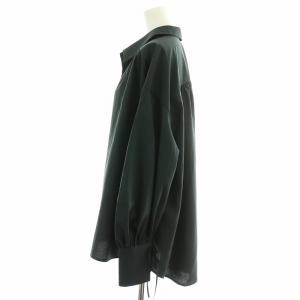 Adam et Rope' AER 23SS コードギャザーシャツ ブラウス 長袖 スキッパー リボン ドロップショルダー F 黒