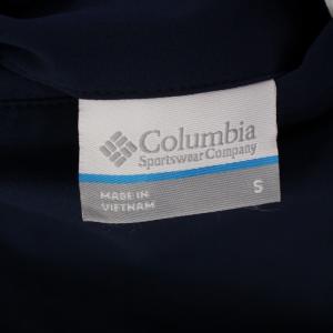 Columbia リバーシブル フリースジャケット ナイロンジャケット ロゴ刺繍 S 紺 ネイビー PM1927