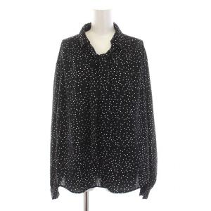 24SS 2WAYドットタイブラウス シャツ スキッパーネック 長袖 F 黒 ブラック /YM