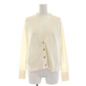 23SS アイスコットンカーディガン ニット Vネック 長袖 F 白 ホワイト /YM