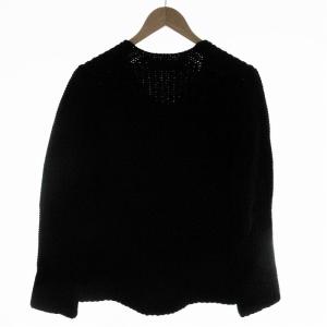 COMME des GARCONS HOMME PLUS ニット セーター ロゴ Vネック 長袖 M 黒 ブラック AD2002 PG-N033