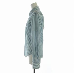 Loro Piana カジュアルシャツ ブラウス ストライプ 長袖 40 M ライトブルー 白 ホワイト
